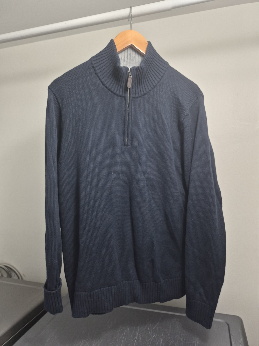 L.L. Bean Navy Half-Zip Turtleneck Sweater